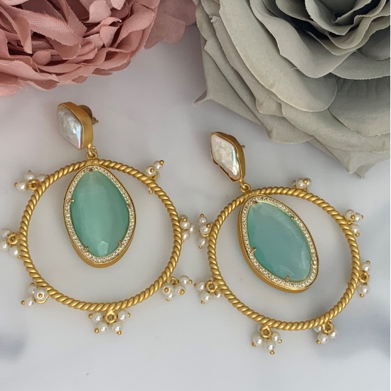 SKNJ0333 Mint Monalisa, Baroque Pearl