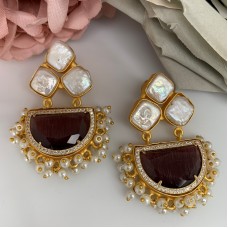 SKNJ0337 Garnet Onyx, Baroque Pearl