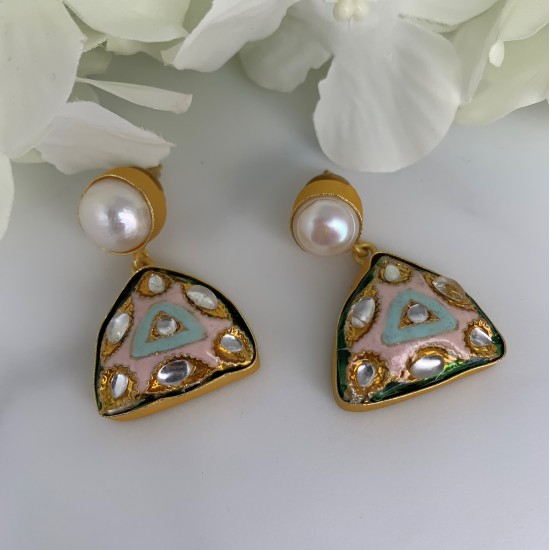 SKNJ0344 Kundan Nugget, Freshwater Pearl