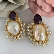 SKNJ0354 Amethyst, Baroque Pearl