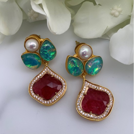 SKNJ0362 Rubellite, Baroque Pearl