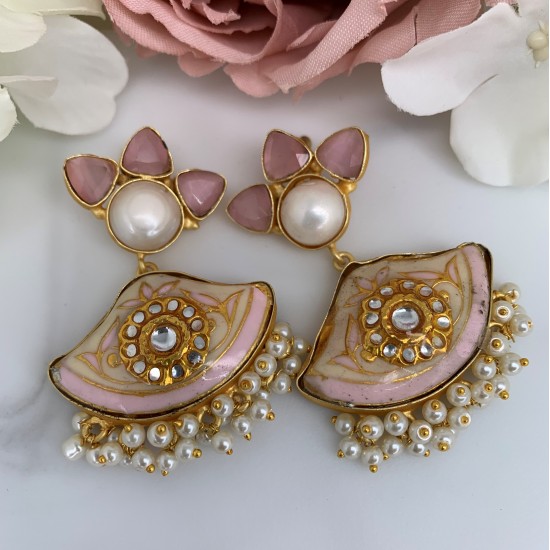 SKNJ0375 Kundan Minakari, Freshwater Pearl