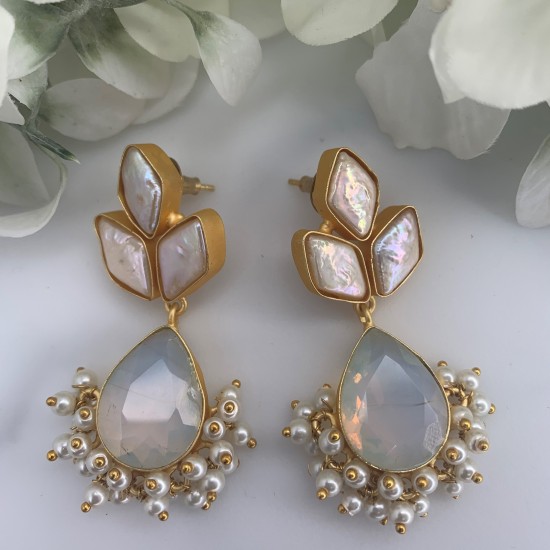 SKNJ0389 Opalite, Baroque Pearl