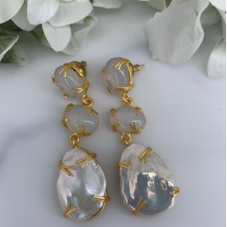 SKNJ0396 Opalite, Baroque Pearl