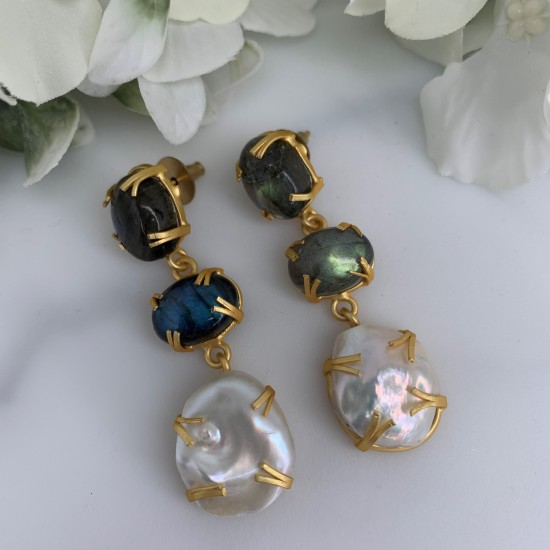 SKNJ0401 Labradorite, Baroque Pearl SKNJ0401 Labradorite, Baroque Pearl