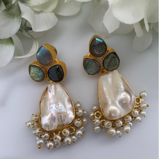 SKNJ0405 Labradorite, Baroque Pearl SKNJ0405 Labradorite, Baroque Pearl