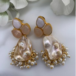 SKNJ0408 Rose Quartz, Baroque Pearl
