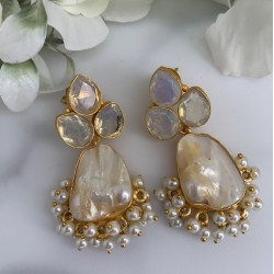 SKNJ0411 Opalite, Baroque Pearl