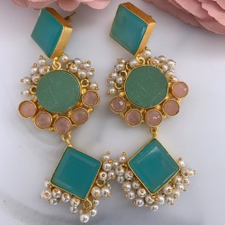 SKNJ0416 Aqua, Mint & Pink Chalcedony