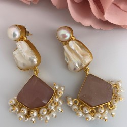 SKNJ0422 Sun Moonstone, Freshwater Pearl