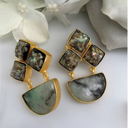 SKNJ0447 Charcoal Fire Opalite, Chrysoprase