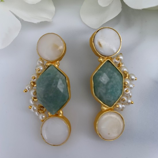 SKNJ0469 Amazonite, Mother Of Pearl
