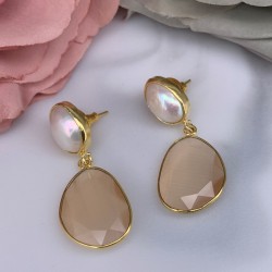 SKNJ0484 Champagne Selenite, Freshwater Pearl